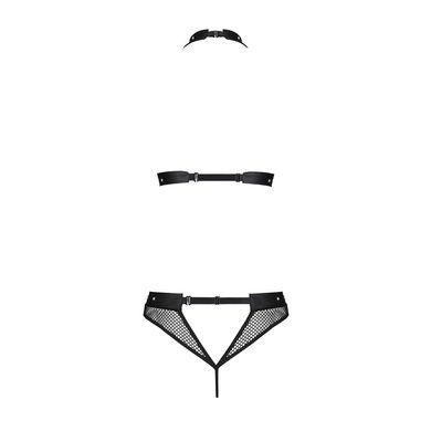 Білизна з відкритим доступом Passion MOONLIGHT SET XXL/XXXL black, топ, стрінги