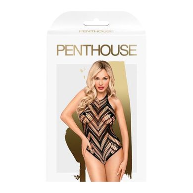 Боді з геометричним орнаментом Penthouse - Go Hotter Black S/L