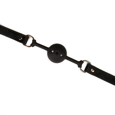 Повітропроникний кляп Liebe Seele Boudoir Amor Ball Gag Black, силіконова кулька, діаметр 4,3 см