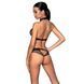 Білизна з відкритим доступом Passion MOONLIGHT SET XXL/XXXL black, топ, стрінги