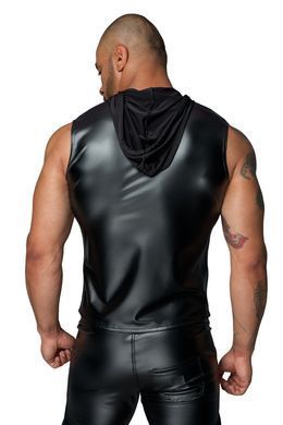 Чоловіча безрукавка з капюшоном Noir Handmade H062 Hooded Shirt, L, мокрий ефект