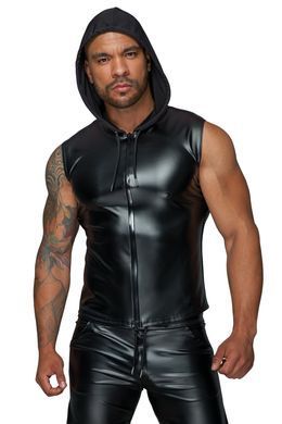 Чоловіча безрукавка з капюшоном Noir Handmade H062 Hooded Shirt, L, мокрий ефект