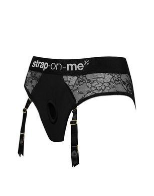 Мереживні трусики для страпона з підв&rsquo;язками для панчіх Strap-On-Me DIVA HARNESS - XS