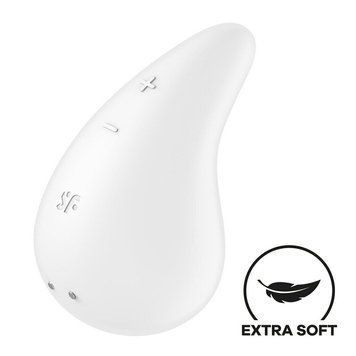 Вібратор для зовнішньої стимуляції Satisfyer Dew Drop White, 2 мотори, 12 режимів, м&rsquo;який корпус