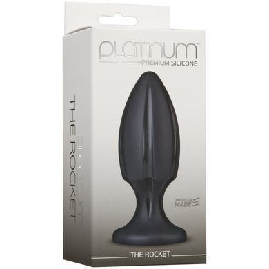 Анальний плаг із каналами для змащення Doc Johnson Platinum Premium Silicone &mdash; The Rocket &mdash; Black