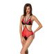 Напівпрозоре боді з мереживом Passion PEONIA BODY XXL/XXXL red