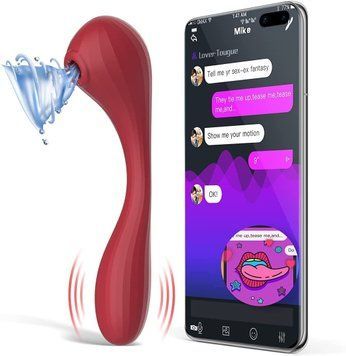 Вакуумний вагінально-кліторальний стимулятор Magic Motion Bobi Red, керування зі смартфона