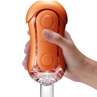 Мастурбатор Tenga Flip Orb &mdash; Sunset Orange, з можливістю зміни тиску та стимулювальними кульками всередині