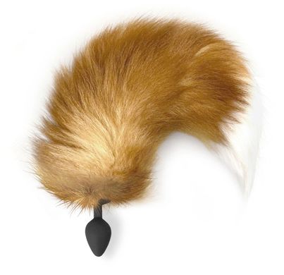 Силиконовая анальная пробка с хвостом из натурального меха Art of Sex size M Red Fox fox