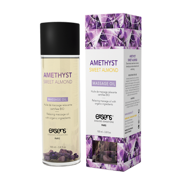 Масажна олія EXSENS Amethyst Sweet Almond (розслаблювальна, з аметистом) 100мл, натуральна