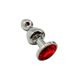 Металлическая анальна пробка Wooomy Lollypop Double Ball Metal Plug Red S диаметр 2,8см, длина 8,5см
