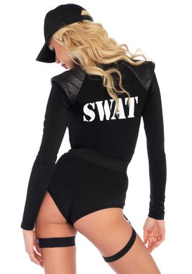 Костюм еротичних спецсил Leg Avenue SWAT Team Babe S, боді, пояс, підв’язки, іграшкова рація, кепка