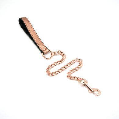 Широкий нашийник з повідцем Liebe Seele Rose Gold Memory Collar with Leash, натуральна шкіра