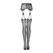 Эротические колготки-бодистокинг Obsessive Garter stockings S821 S/M/L, имитация чулок и пояса для ч
