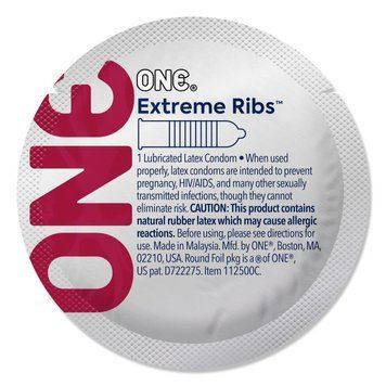 Презерватив ONE Extreme Ribs, 1 шт, ребристий, зі змазкою