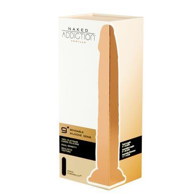 Фалоімітатор Naked Addiction &mdash; 9&Prime; Silicone Dual Density Bendable Dildo Vanilla, віброкуля в подаруно