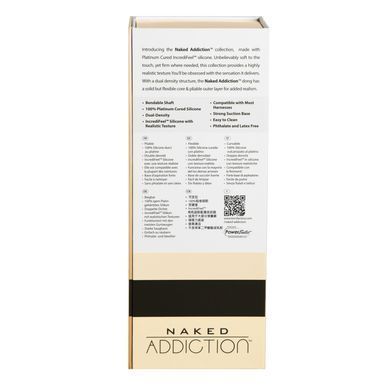 Фалоімітатор Naked Addiction &mdash; 9&Prime; Silicone Dual Density Bendable Dildo Vanilla, віброкуля в подаруно