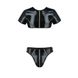 Комплект мужского белья под латекс Passion 057 Set Peter XXL/XXXL Black, кроп-топ, стринги