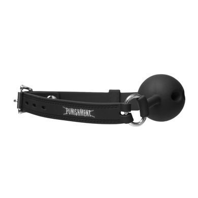 Повітропроникний кляп із силіконовою кулькою Punishment &ndash; Silicone Ball Gag &ndash; Black
