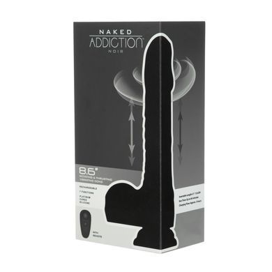 Вібро-фалоімітатор з ротацією та пульсацією Naked Addiction 8.6&Prime; Noir, з пультом ДК