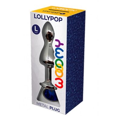 Металлическая анальна пробка Wooomy Lollypop Double Ball Metal Plug Blue L диаметр 3,5, длина 10,5см