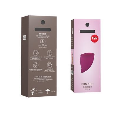 Менструальна чаша Fun Factory FUN CUP SIZE B, бордова, багаторазова, діаметр 4,3 см, об&rsquo;єм 30 мл