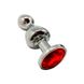 Металлическая анальная пробка Wooomy Lollypop Double Ball Metal Plug Red L диаметр 3,5, длина 10,5 с