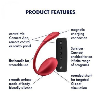 Смарт-віброяйце Satisfyer Shiny Petal Connect App, керування зі смартфона, пульт ДК