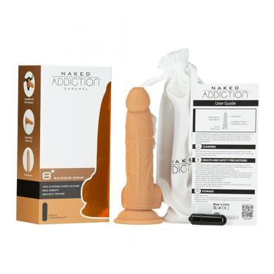 Фалоімітатор Naked Addiction - 8&Prime; Silicone Dual Density Dildo Vanilla, віброкуля в подарунок