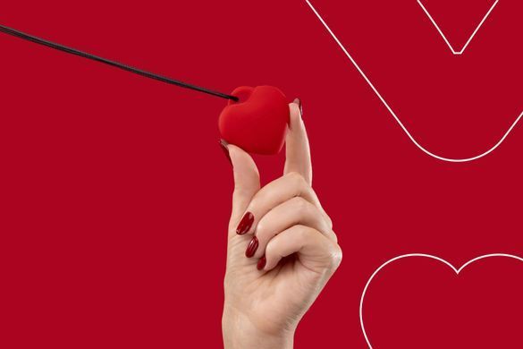 Мінівібратор &laquo;Сердечко&raquo; FairyGasm PleasureStone red, 9 режимів, на шнурку