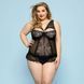 Сексуальний комплект білизни JSY &laquo;Скромниця Брук&raquo; Plus Size, Black, мереживо, корсет, стрінги