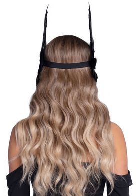 Пов&rsquo;язка на голову з крилами Leg Avenue Feather headband Black, пір&rsquo;я та натуральна шкіра