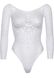 Еротичне боді-бодістокінг Leg Avenue Snap crotch thong back teddy White S/M