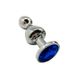 Металлическая анальная пробка Wooomy Lollypop Double Ball Metal Plug Blue M диаметр 3,1, длина 9,4 с