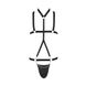 Комплект мужского белья из стреп Passion 039 Set Andrew S/M Black, стринги, шлейка