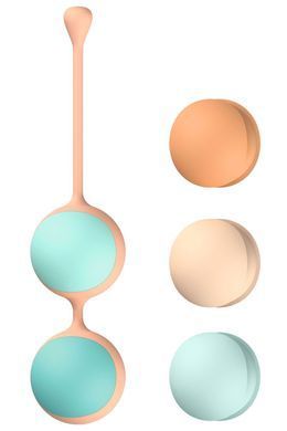 Вагінальні кульки Liebe Kewos &mdash; Peach/Mint, 5 кульок у комплекті, 15, 25, 35, 45 та 55 г