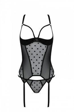 Корсет Passion MARINA CORSET, L/XL, black, з відкритими чашками