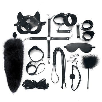 Набір BDSM Art Of Sex &ndash; Maxi BDSM Set Leather, 13 предметів, чорний, натуральна шкіра