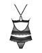 Напівпрозорий набір з прикрасами Obsessive Ivannes top & thong L/XL, чорний, топ та танга