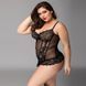 Мереживний корсет JSY &laquo;Сексуальна Белла&raquo; Plus Size Black, дрібна сітка, гіпюр, чашки з кісточками