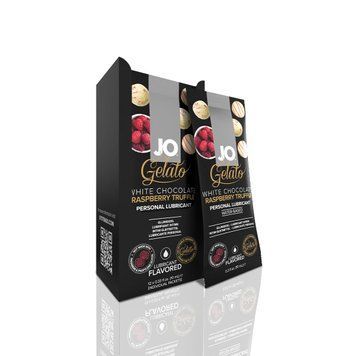 Набір лубрикантів Foil Display Box &ndash; JO Gelato - White Chocolate Raspberry &ndash; 12 &times; 10ml
