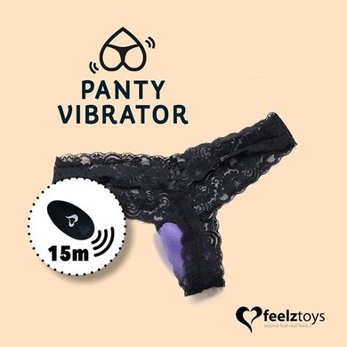 Вібратор в трусики FeelzToys Panty Vibrator Black з пультом ДК, 6 режимів роботи, сумочка-чохол