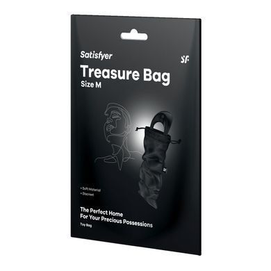 Мішок для секс-іграшок Satisfyer Treasure Bag M, чорний, на шнурку