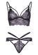 Еротичний комплект зі стрепами та стразами Leg Avenue Ready Or Not S Black, бра + стрінги