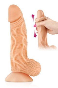Фалоімітатор із рухомою крайньою плоттю Real Body &mdash; Real JO, діаметр 4 см, TPE