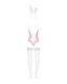 Эротический костюм зайки Obsessive Bunny suit 4 pcs costume pink S/M, розовый, топ с подвязками, тру