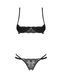 Комплект Obsessive Nutris 2-pcs crotchless set, M/L, ліф з відкритими чашками, трусики з доступом