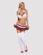 Эротический костюм школьницы с мини-юбкой Obsessive Schooly 5pcs costume S/M, бело-красный, топ, юбк