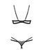 Комплект Obsessive Nutris 2-pcs crotchless set, M/L, ліф з відкритими чашками, трусики з доступом