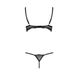 Комплект белья Passion VALERY SET L/XL Black, стрепы, кружево, открытая грудь, стринги